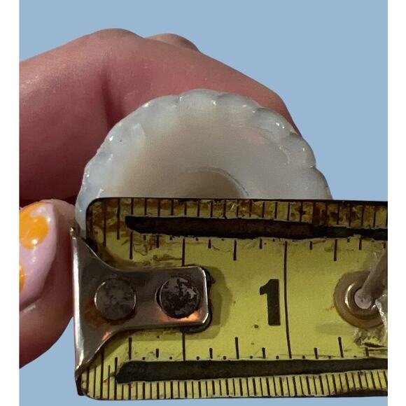 Vtg Miniature White Opaline Milk Glass Candle Stick Column Doll House Retro Gift - Picture 4 of 4